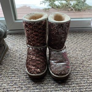 UGG Classic Short Camo/Silver Sequin Boots size 7